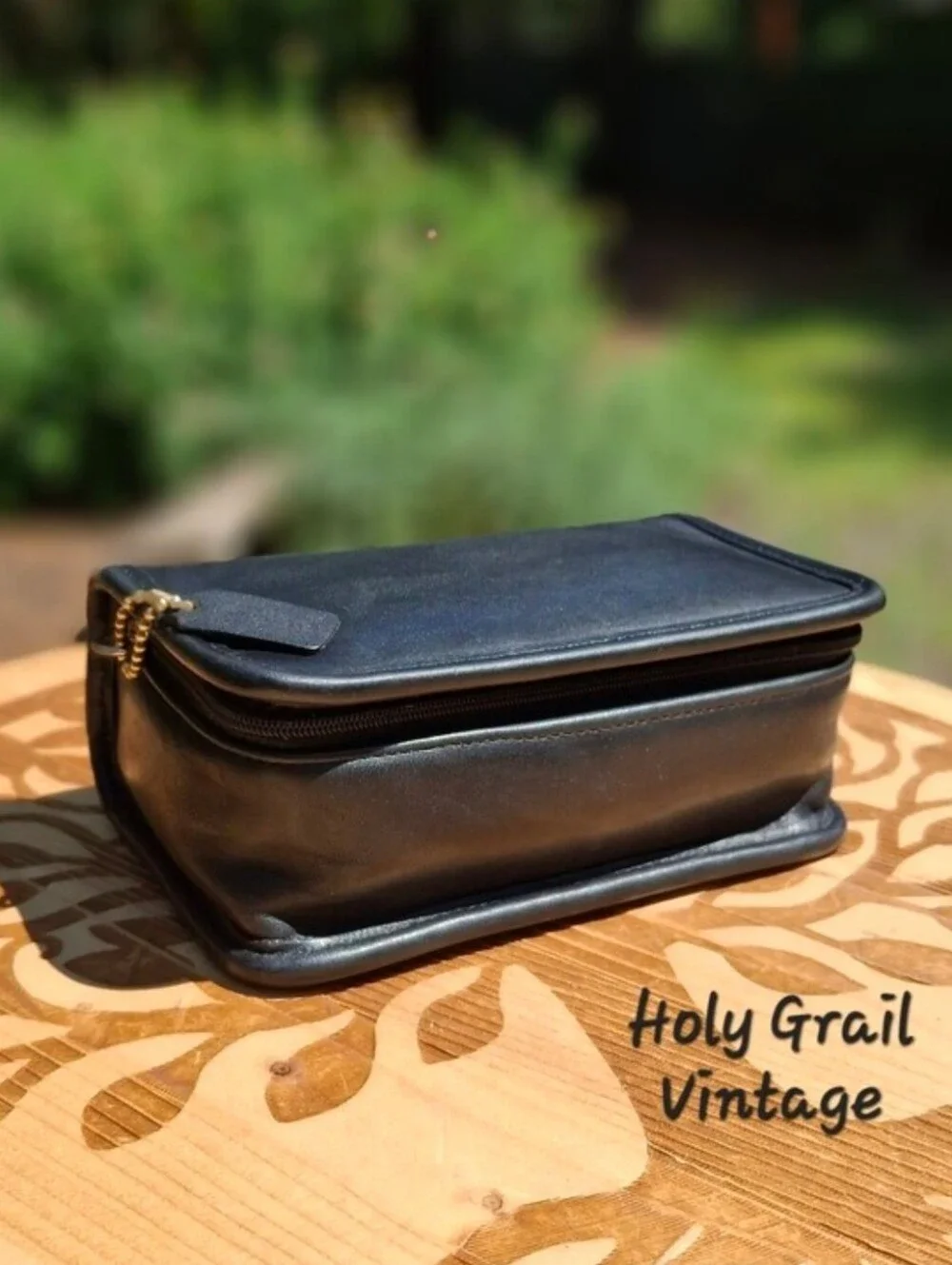 Vintage 90's Coach Black Glove-Tanned Leather Chubby Case #6925